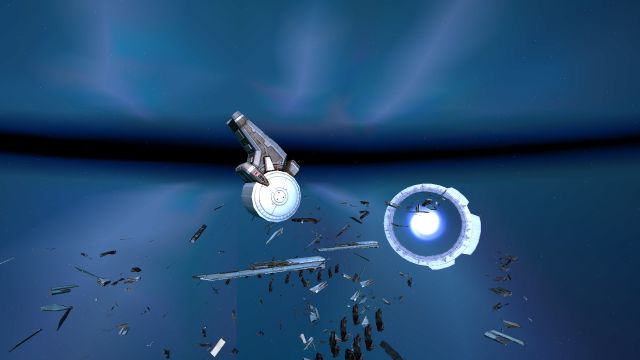 Strikecraft deploying via Hyperspace Module on Research Outpost