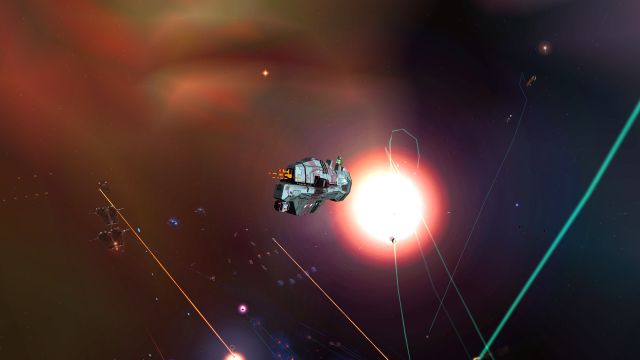 Vaygr assault frigate against the red glare of Gulf Sector